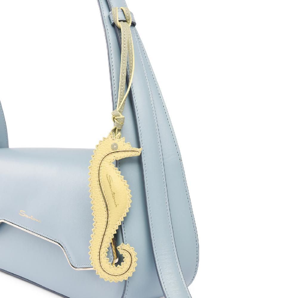 Santoni Charm cavalluccio marino in pelle gialla Moda