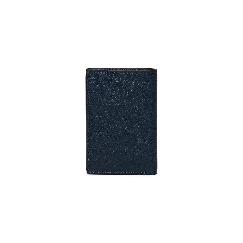 Santoni Portafoglio verticale in saffiano blu Italy
