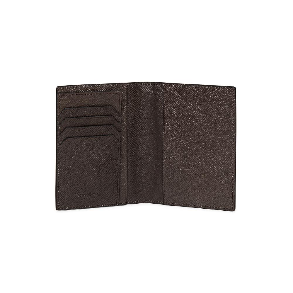 Santoni Custodia per passaporto in saffiano beige Pezzi Unici