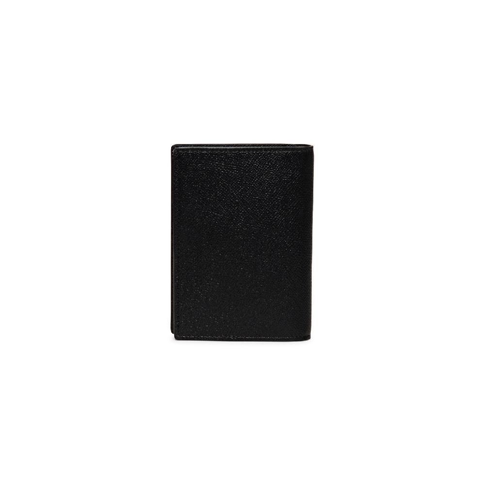 Santoni Custodia per passaporto in saffiano nero Nuovo