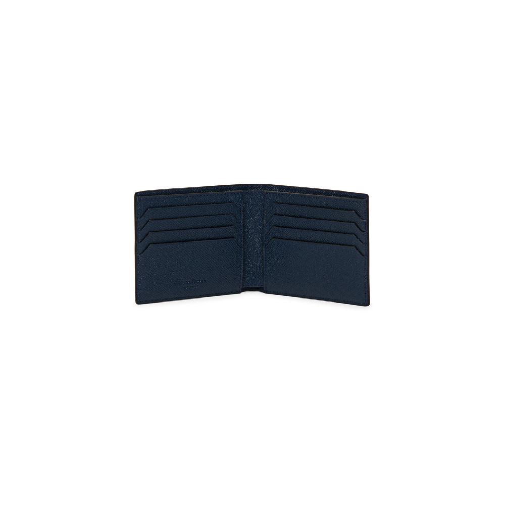Santoni Portafoglio in saffiano blu Promozione