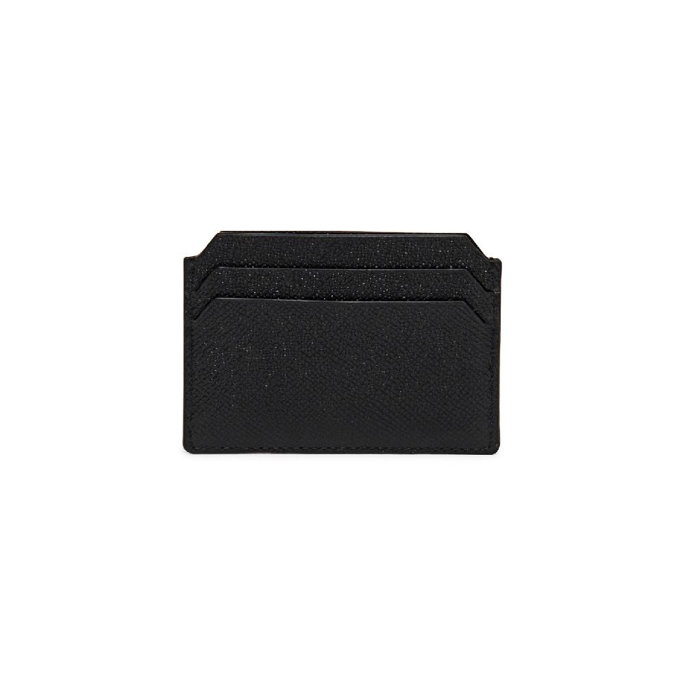 Santoni Porta carte di credito in saffiano nero Pezzi Unici