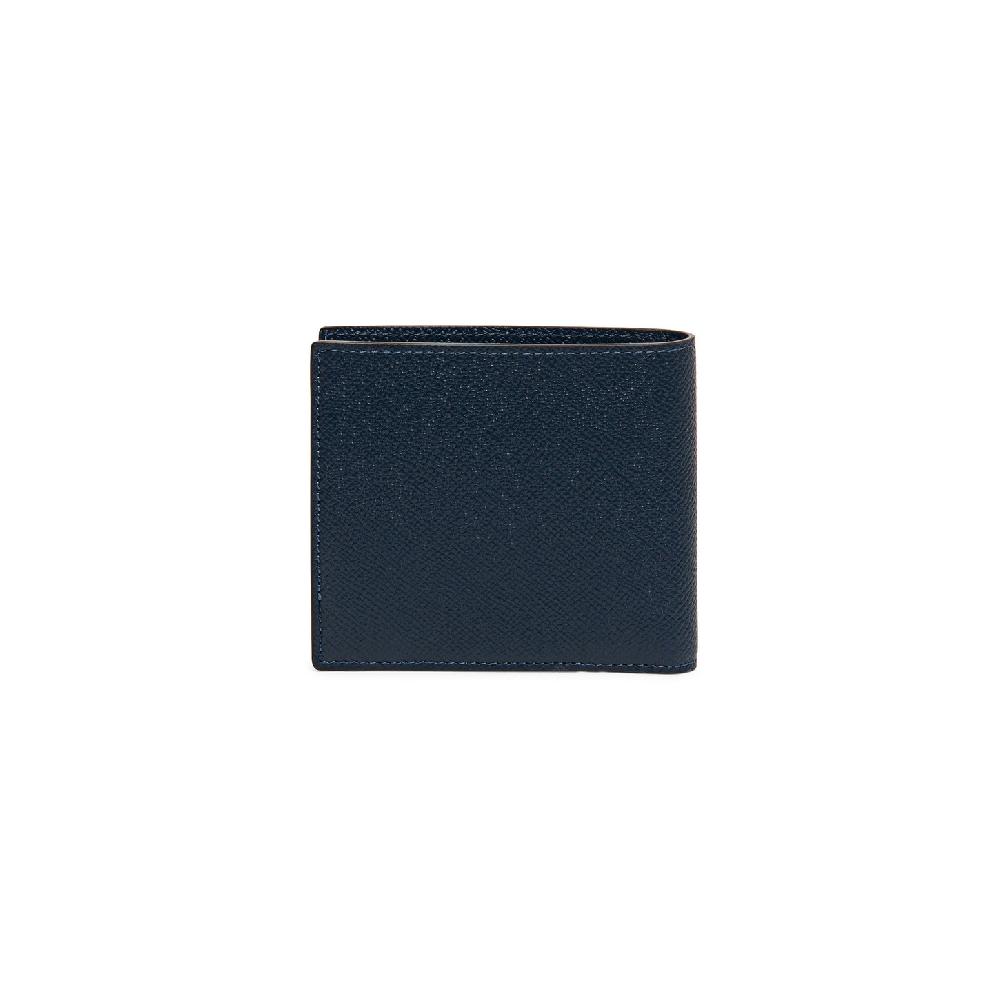 Santoni Portafoglio con porta monete in saffiano blu Negozi Online