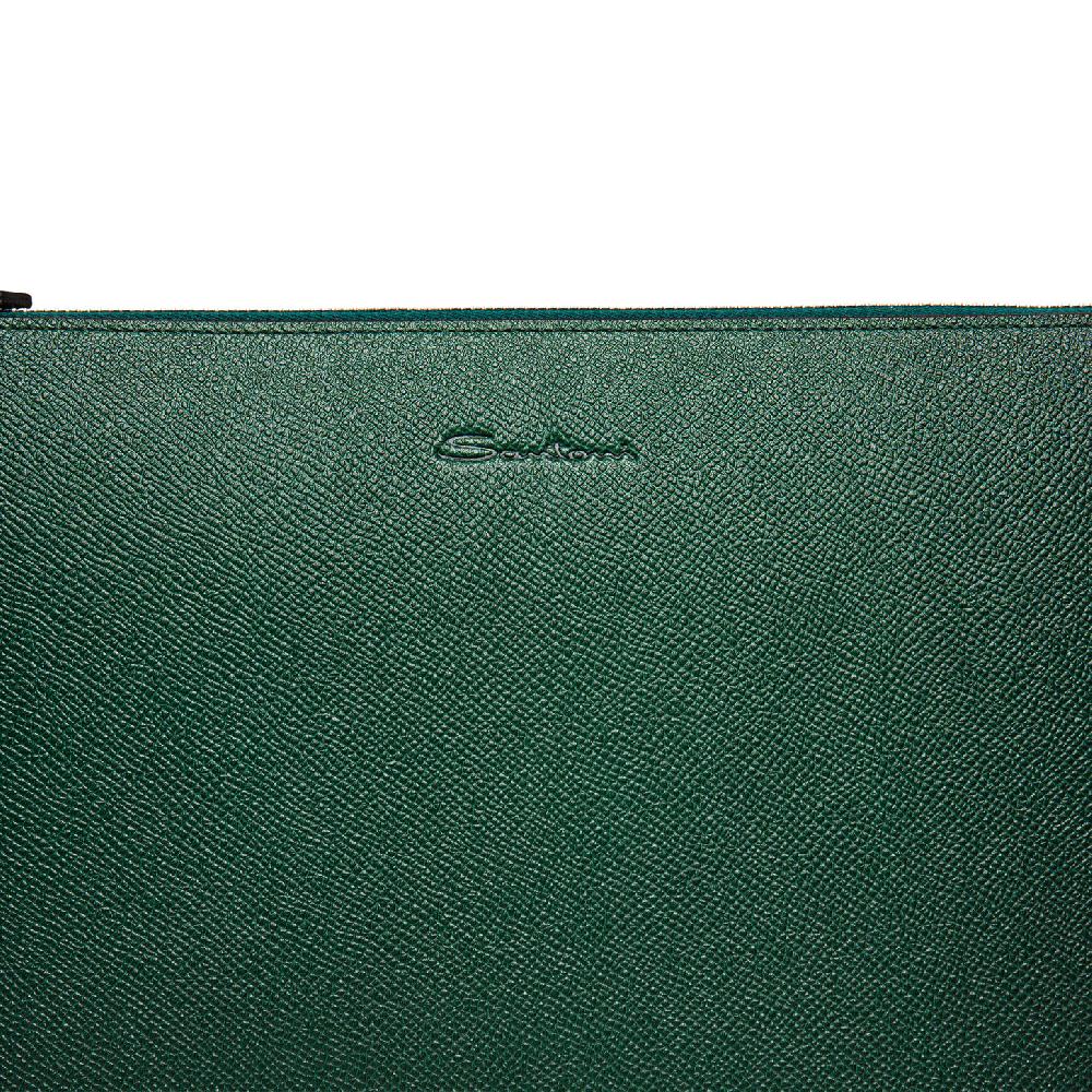 Santoni Pouch in saffiano verde Fino Al -60%
