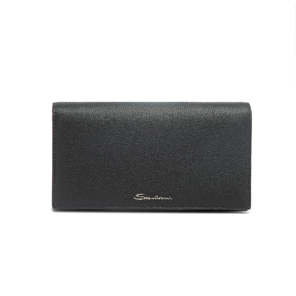 Santoni Borsa a tracolla in pelle nera Sconto