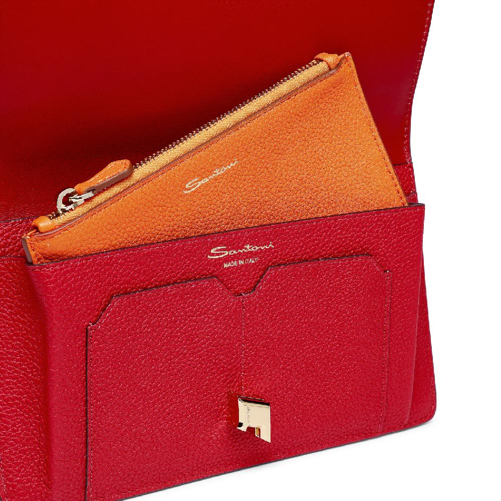 Santoni Porta documenti in pelle rossa Offerta