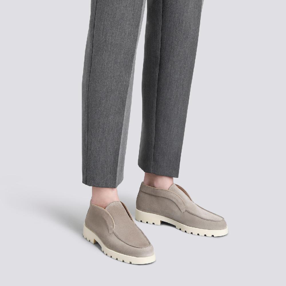Santoni Stivaletto desert da donna in suede tortora Vendita Economica