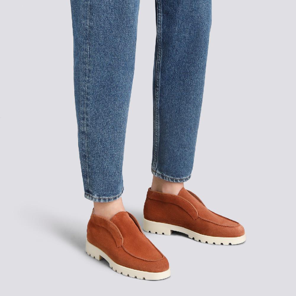 Santoni Stivaletto desert da donna in suede arancione Saldi Di Fabbrica