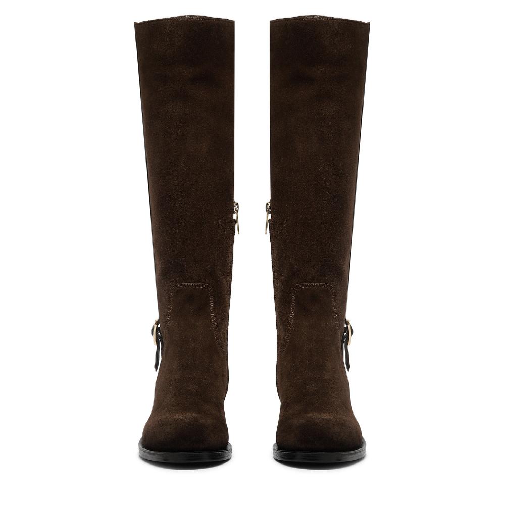 Santoni Stivale da donna in suede testa di moro Moda