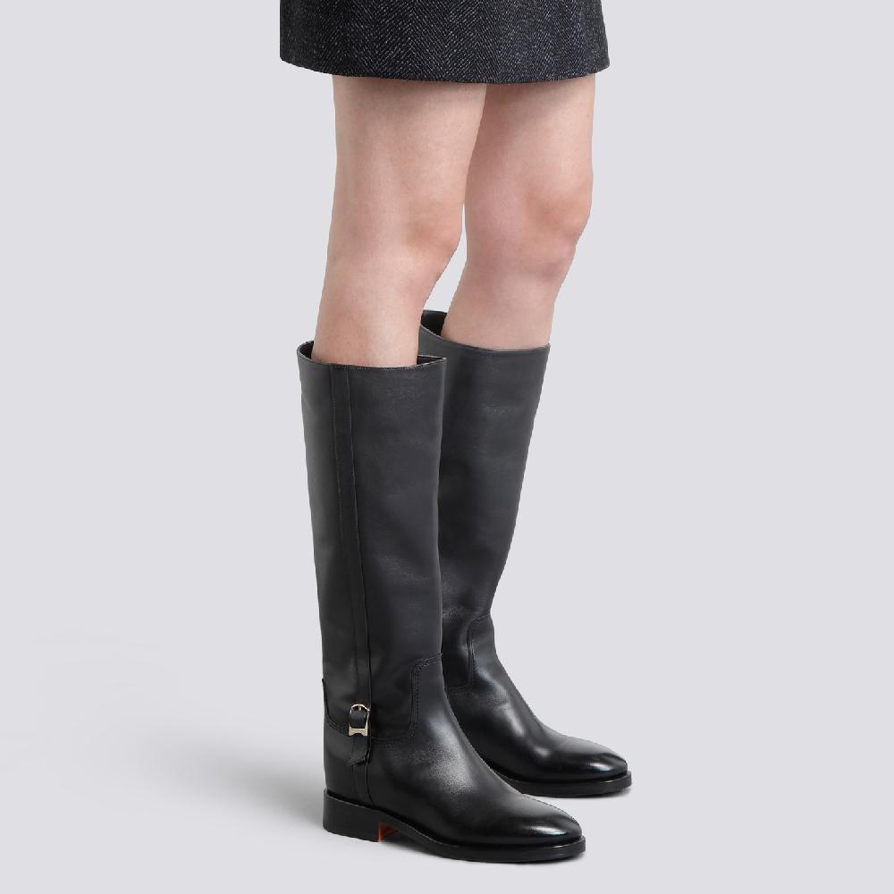 Santoni Stivale da donna in pelle nera 2025