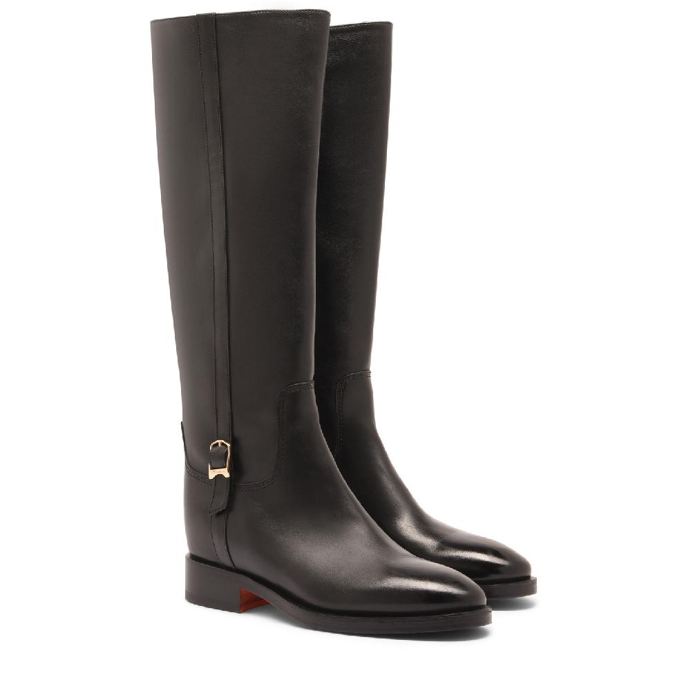 Santoni Stivale da donna in pelle nera 2025