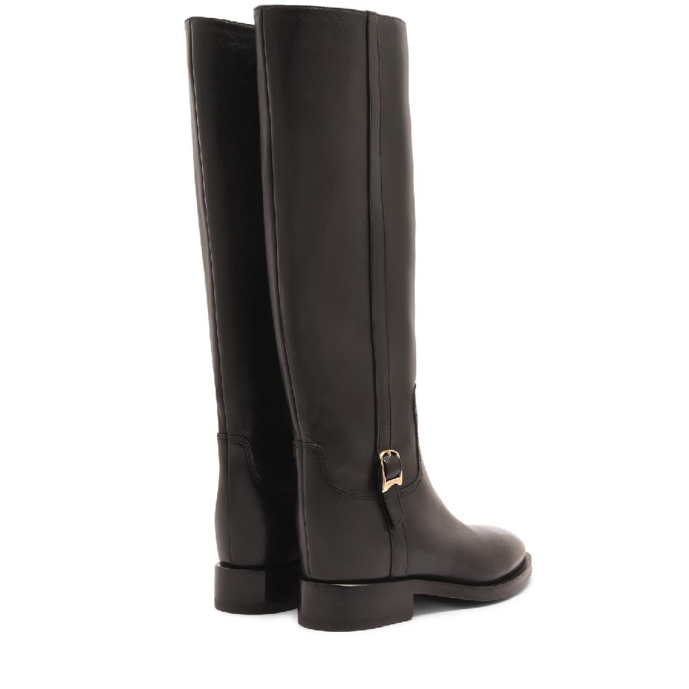 Santoni Stivale da donna in pelle nera 2025