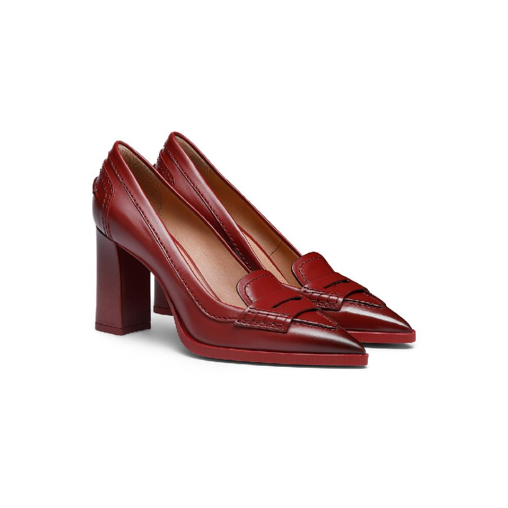 Santoni Décolletés tacco alto da donna in pelle rossa Italy