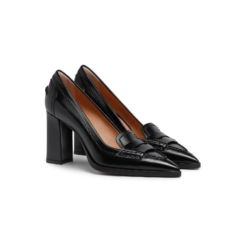 Santoni Décolletés tacco alto da donna in pelle nera Italia