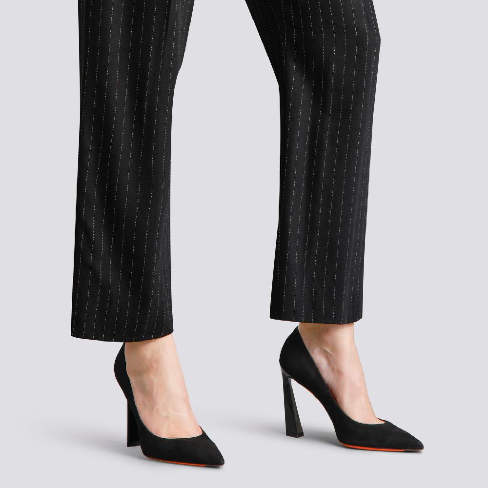 Santoni Décolletés tacco alto da donna in suede nero 2025