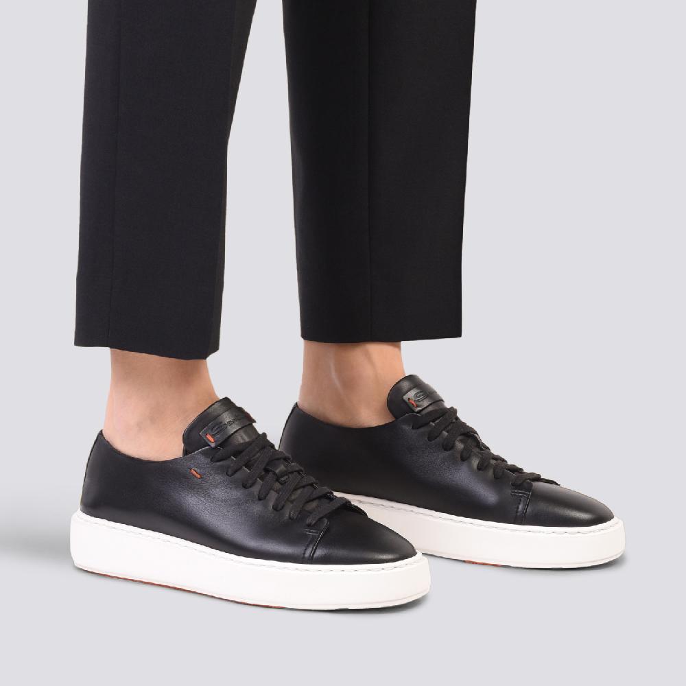Santoni Sneaker da donna in pelle nera In Linea