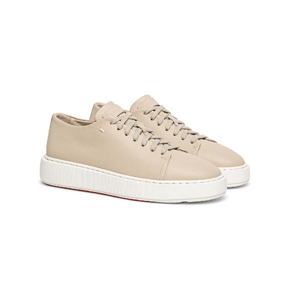 Santoni Sneaker da donna in pelle beige Nuovo