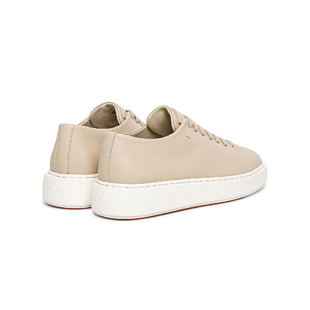 Santoni Sneaker da donna in pelle beige Nuovo