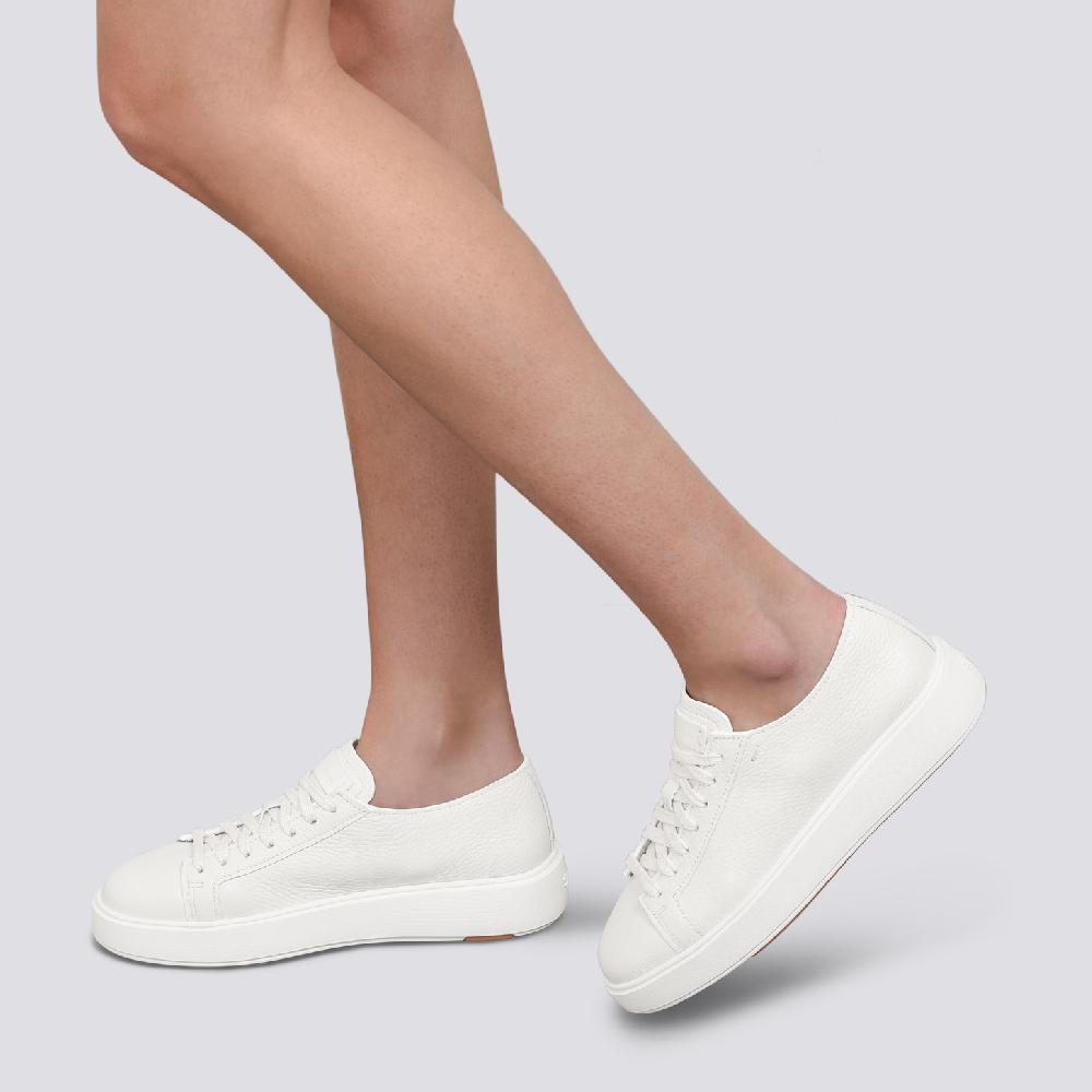 Santoni Sneaker da donna in pelle bottalata bianca Qualità