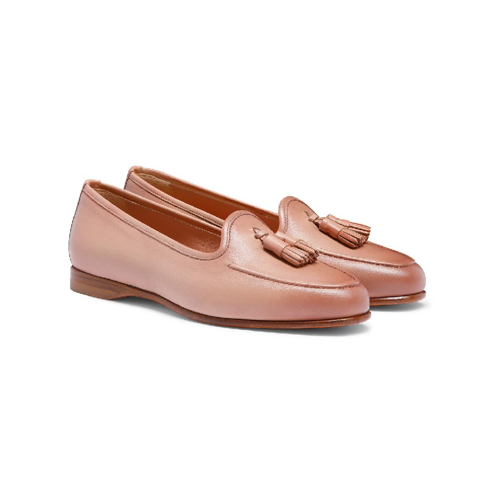 Santoni Mocassino Andrea con nappe da donna in pelle rosa Spedizione Gratuita