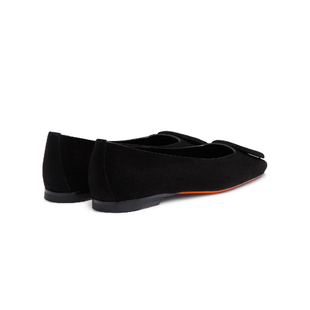 Santoni Ballerina da donna in suede nero Qualità Garantita
