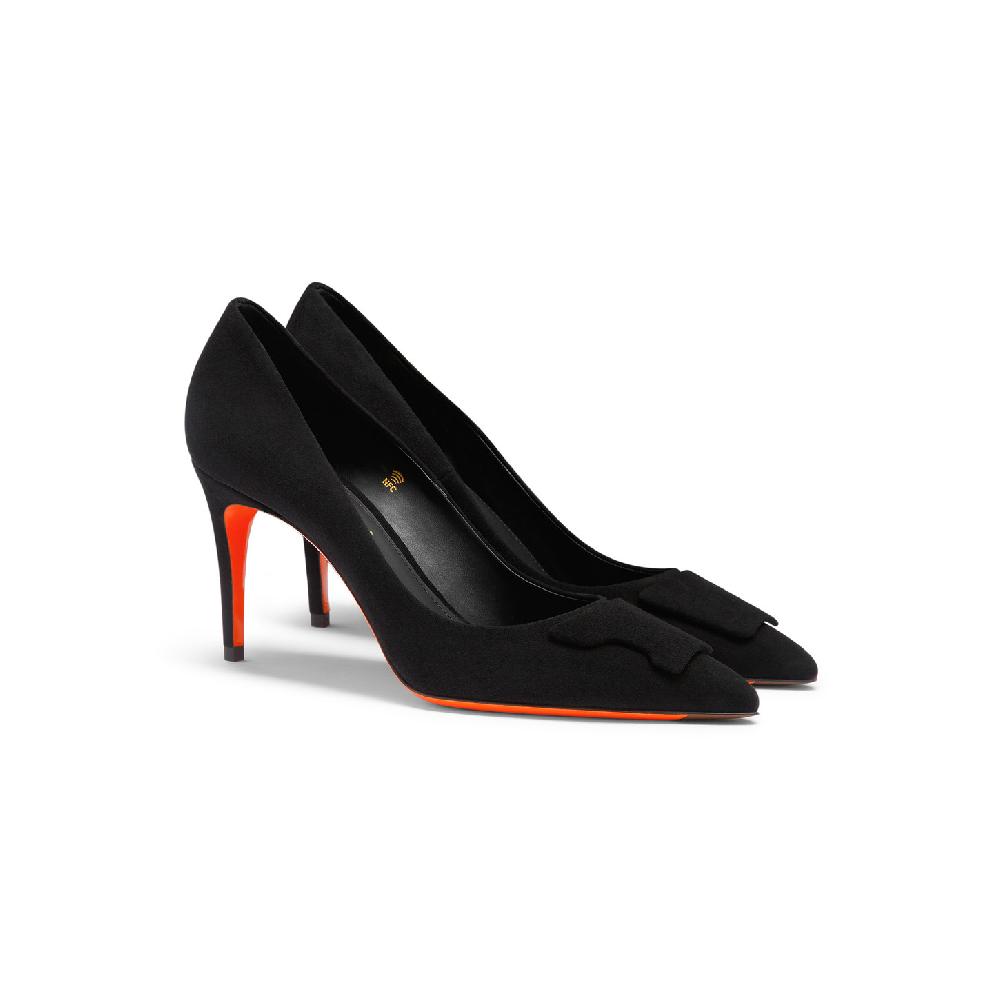 Santoni Décolletés tacco alto Santoni Sibille da donna in suede nero Promozione Limitata