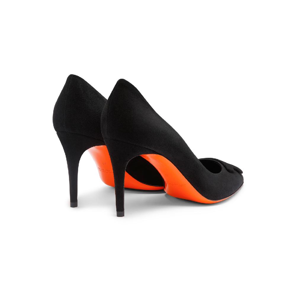 Santoni Décolletés tacco alto Santoni Sibille da donna in suede nero Promozione Limitata
