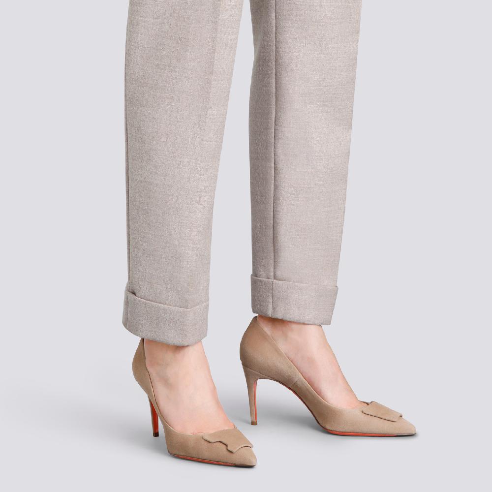 Santoni Décolletés tacco alto Santoni Sibille da donna in suede beige Fino Al -60%