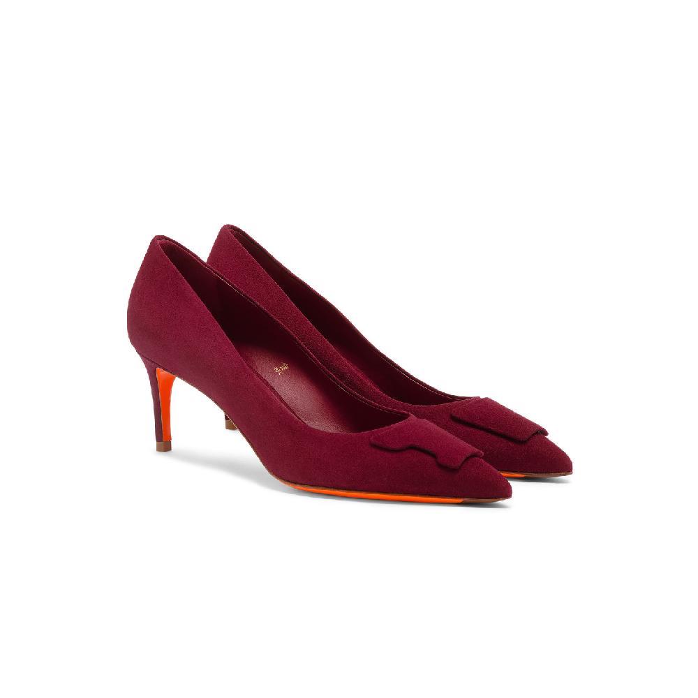 Santoni Décolletés tacco medio Santoni Sibille da donna in suede bordeaux Online Outlet
