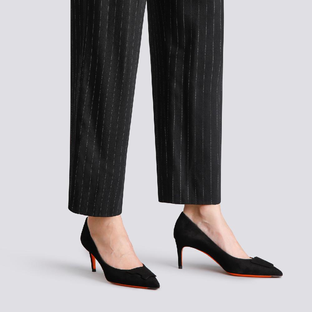 Santoni Décolletés tacco medio Santoni Sibille da donna in suede nero Affare Del Giorno