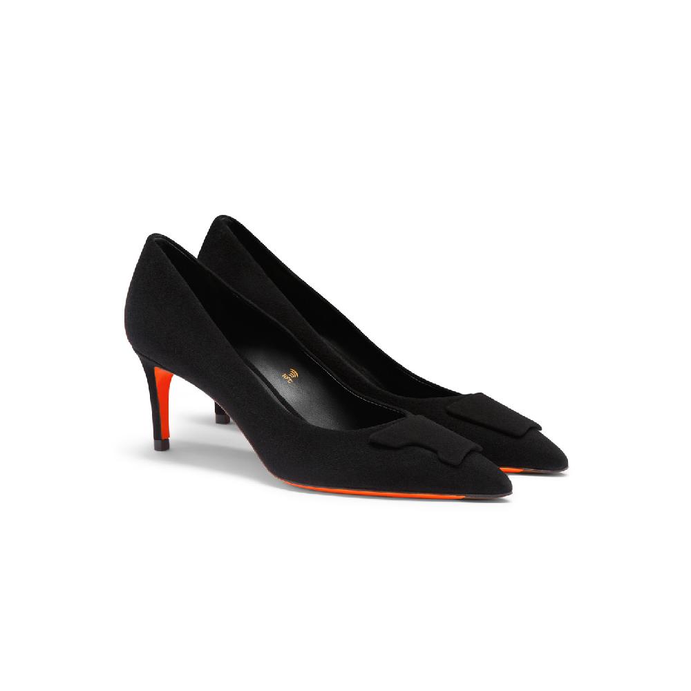 Santoni Décolletés tacco medio Santoni Sibille da donna in suede nero Affare Del Giorno