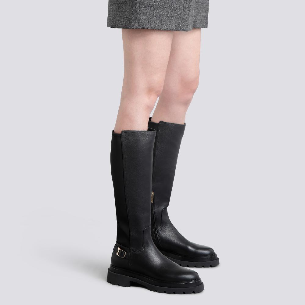 Santoni Stivale da donna in pelle nera Prezzo Ridotto