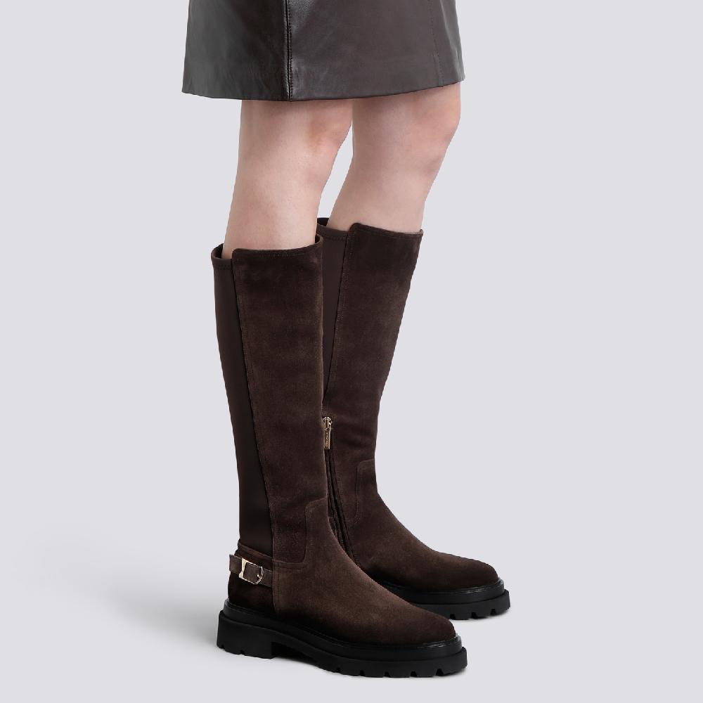 Santoni Stivale da donna in suede testa di moro Sottocosto