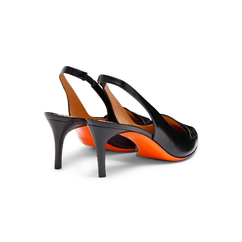 Santoni Décolletés tacco medio da donna in pelle nera Offerta