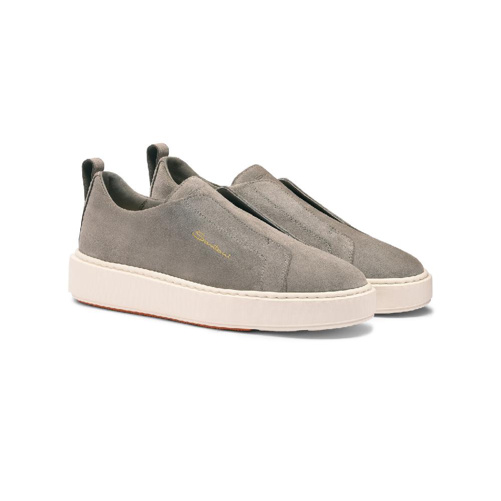 Santoni Sneaker slip-on da donna in suede grigio Economico