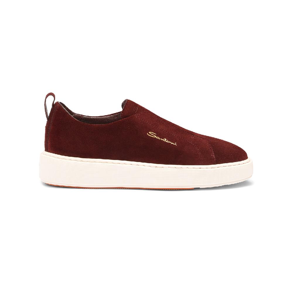 Santoni Sneaker slip-on da donna in suede bordeaux Outlet