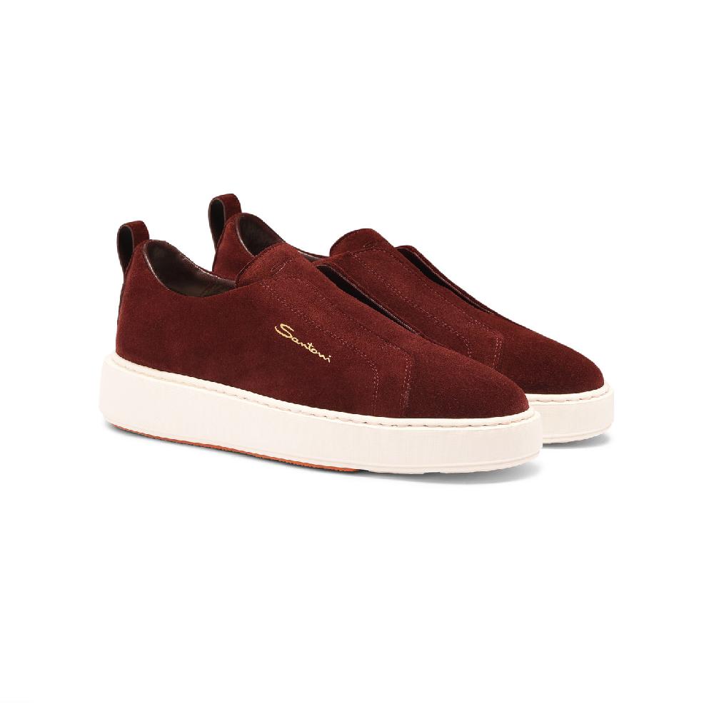 Santoni Sneaker slip-on da donna in suede bordeaux Outlet