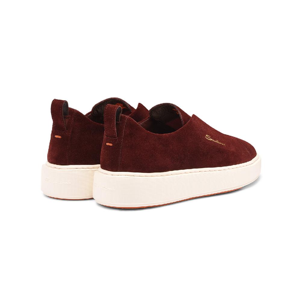 Santoni Sneaker slip-on da donna in suede bordeaux Outlet