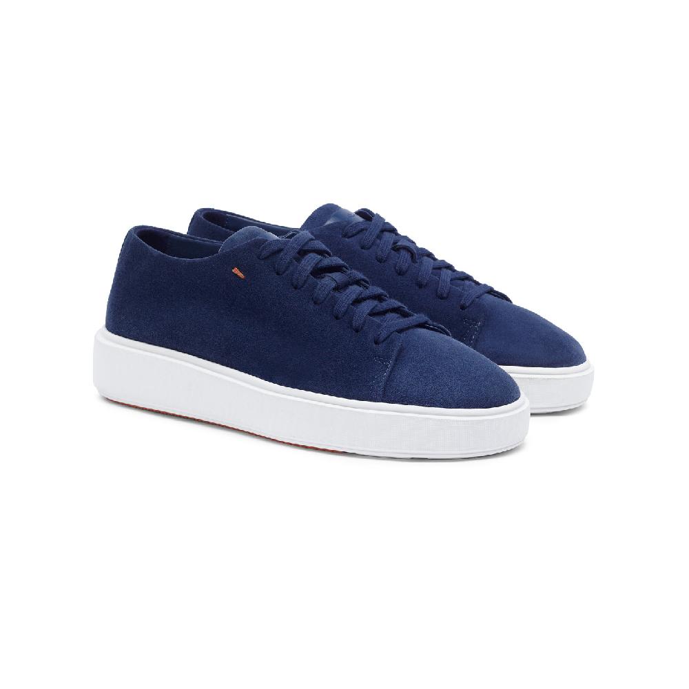 Santoni Sneaker da donna in suede blu In Vendita