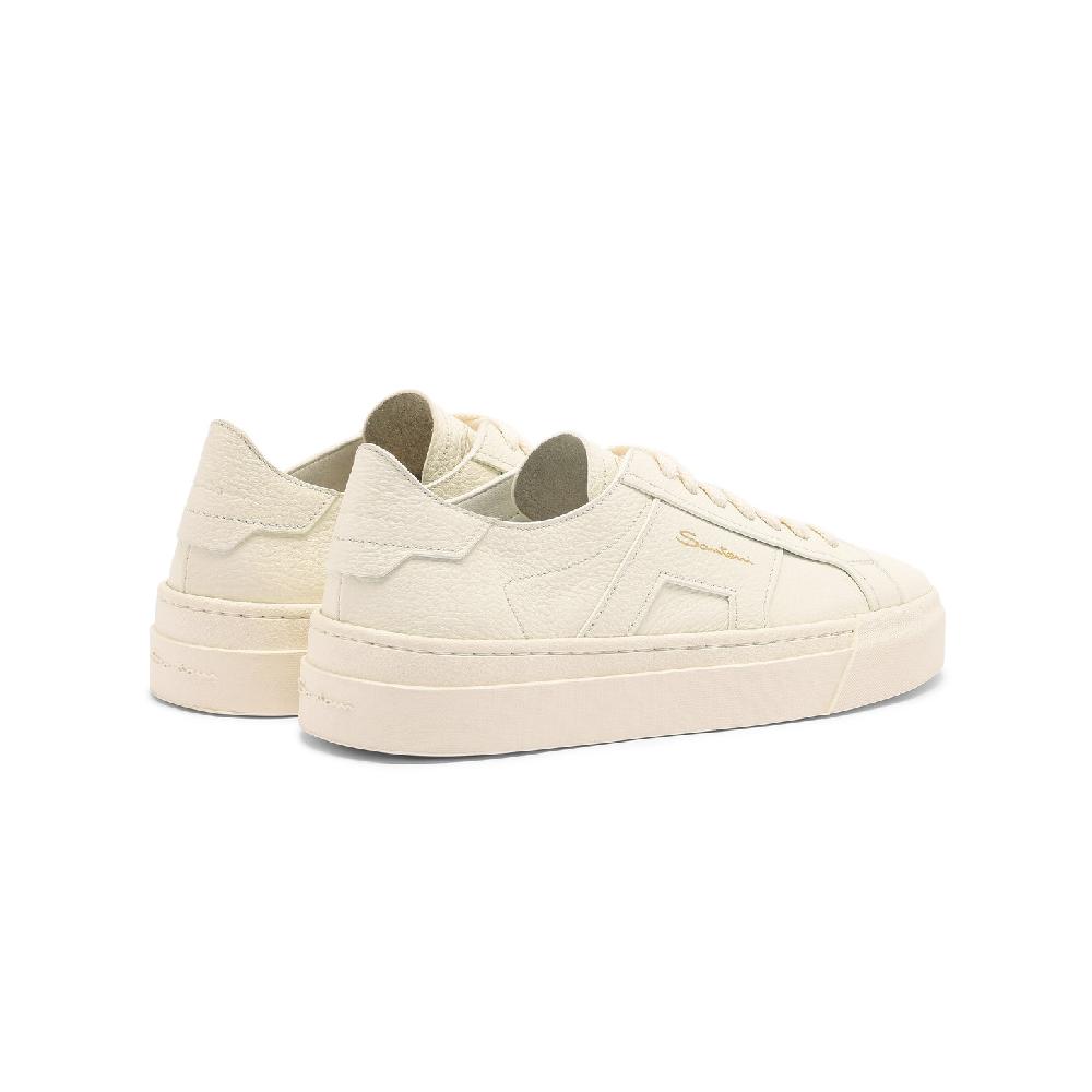 Santoni Double Buckle Sneaker da donna in pelle bottalata bianca Offerte