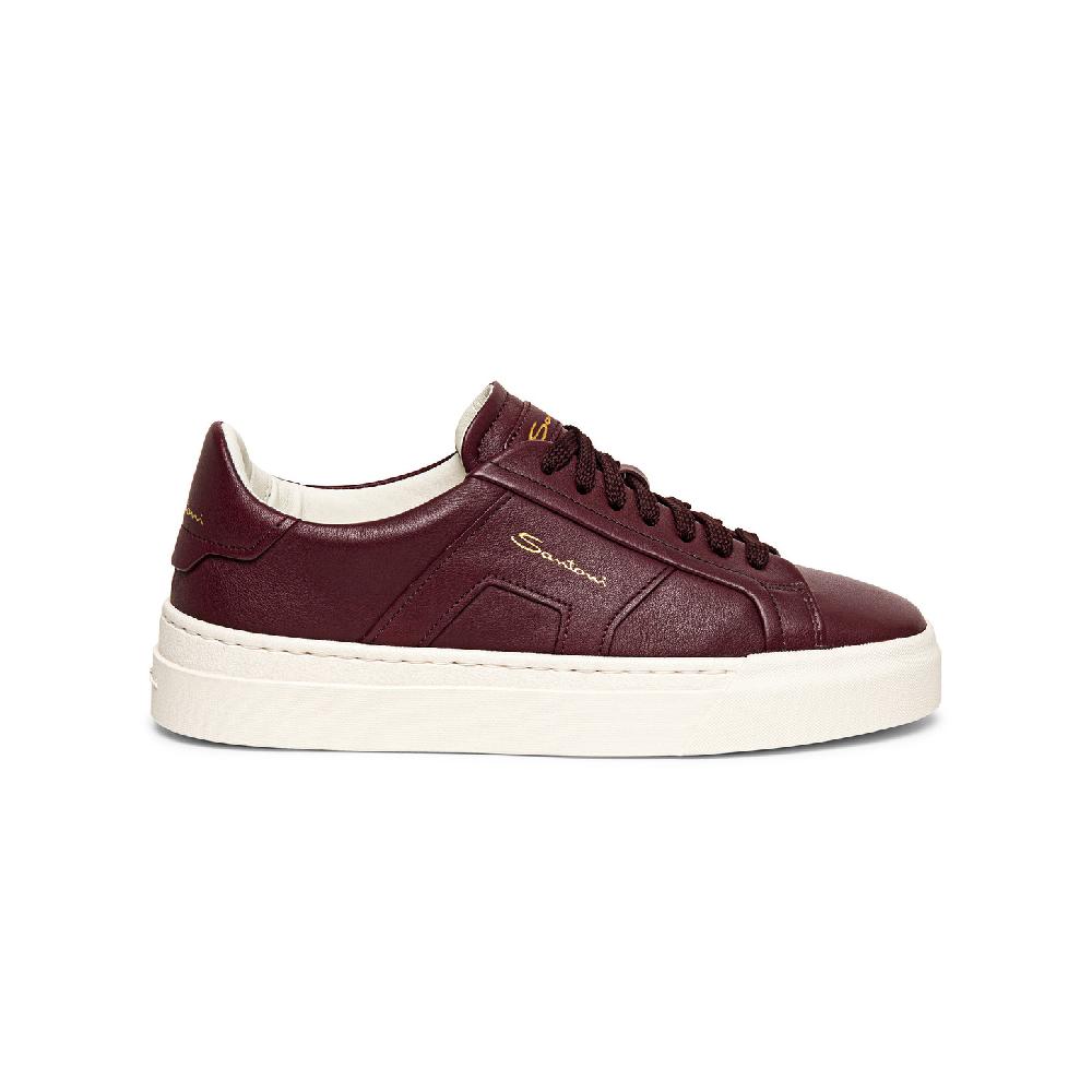 Santoni Double buckle sneaker da donna in pelle bordeaux Hotsell