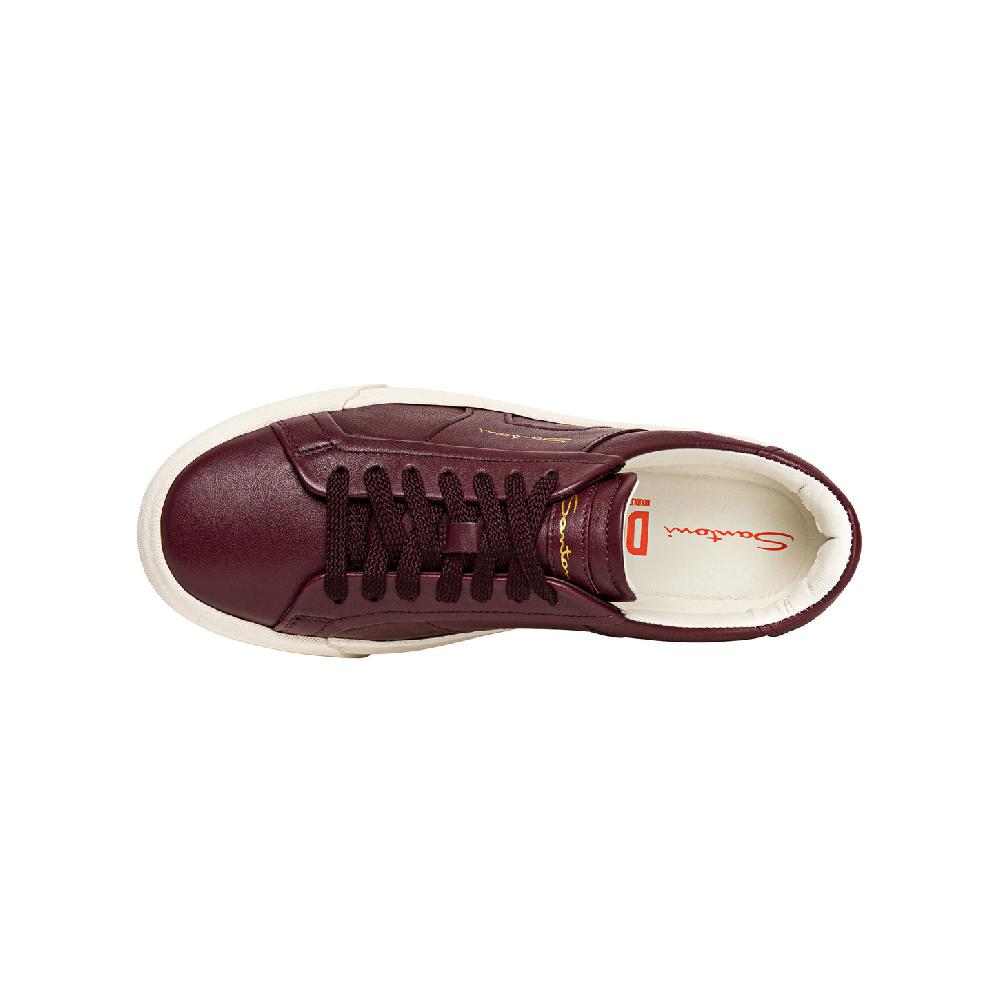 Santoni Double buckle sneaker da donna in pelle bordeaux Hotsell