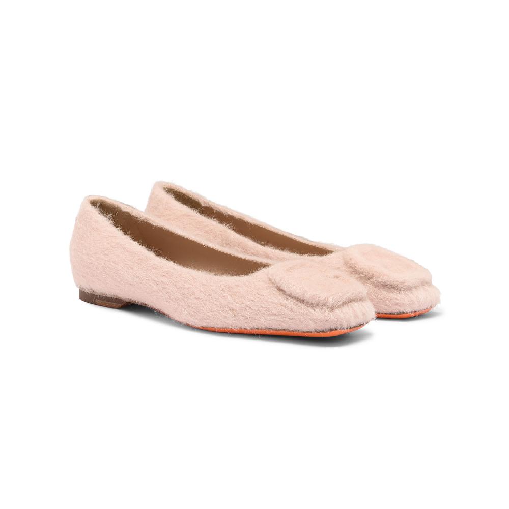 Santoni Ballerina da donna in lana rosa Vendita Economica