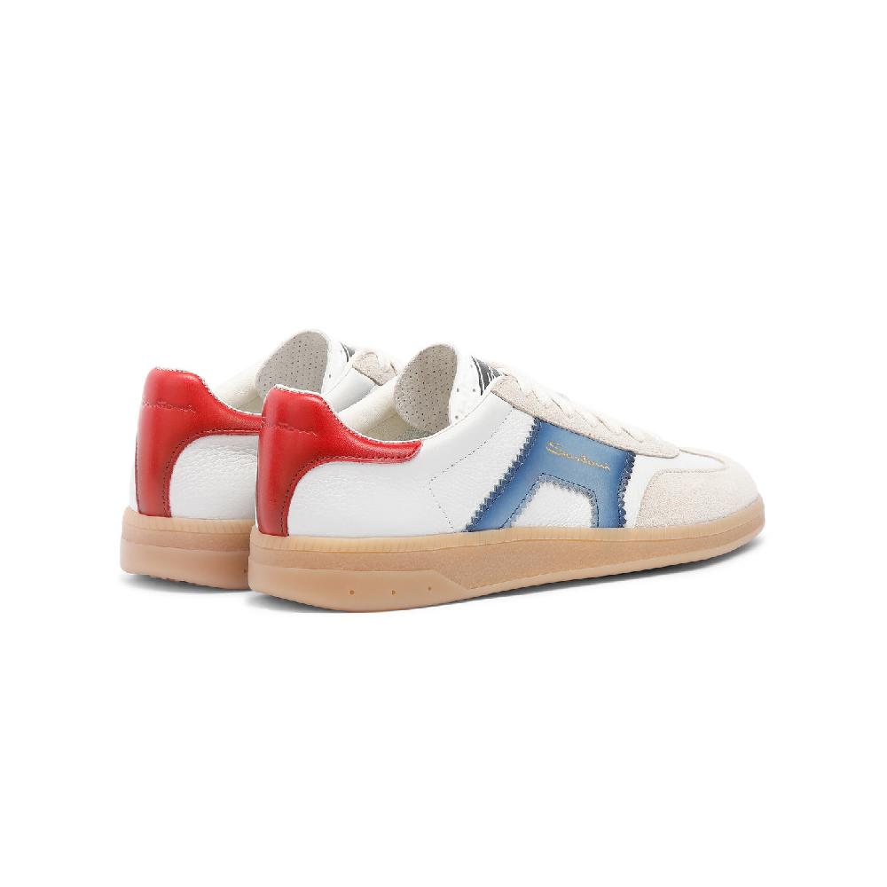 Santoni DBS Oly sneaker da donna in pelle e suede bianco blu e rosso In Saldo