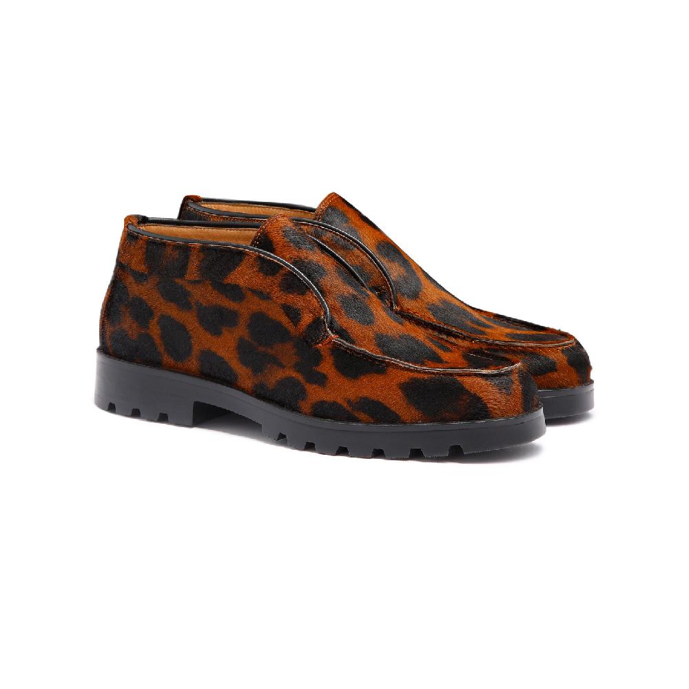 Santoni Stivaletto desert da donna in cavallino animalier Italy