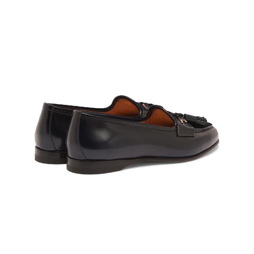 Santoni Mocassino Andrea con nappe da donna in pelle blu Qualità