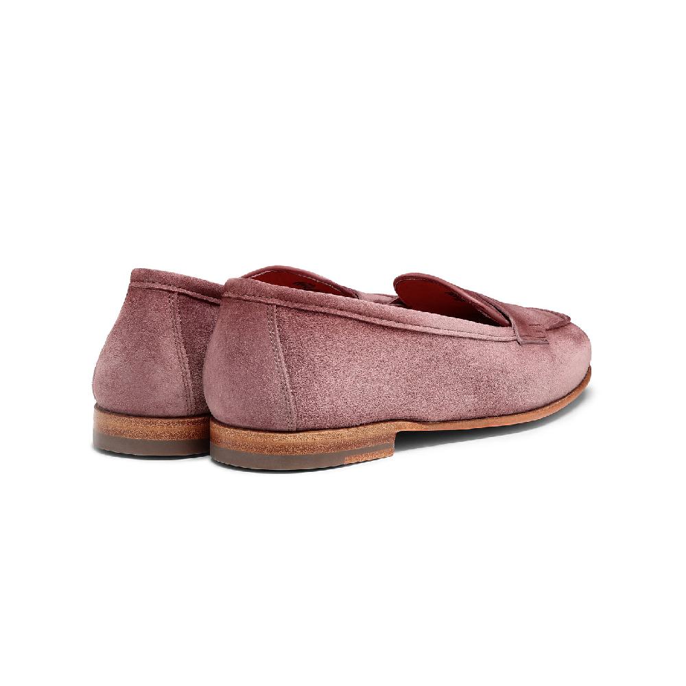 Santoni Mocassino Carla da donna in suede rosa Promozione