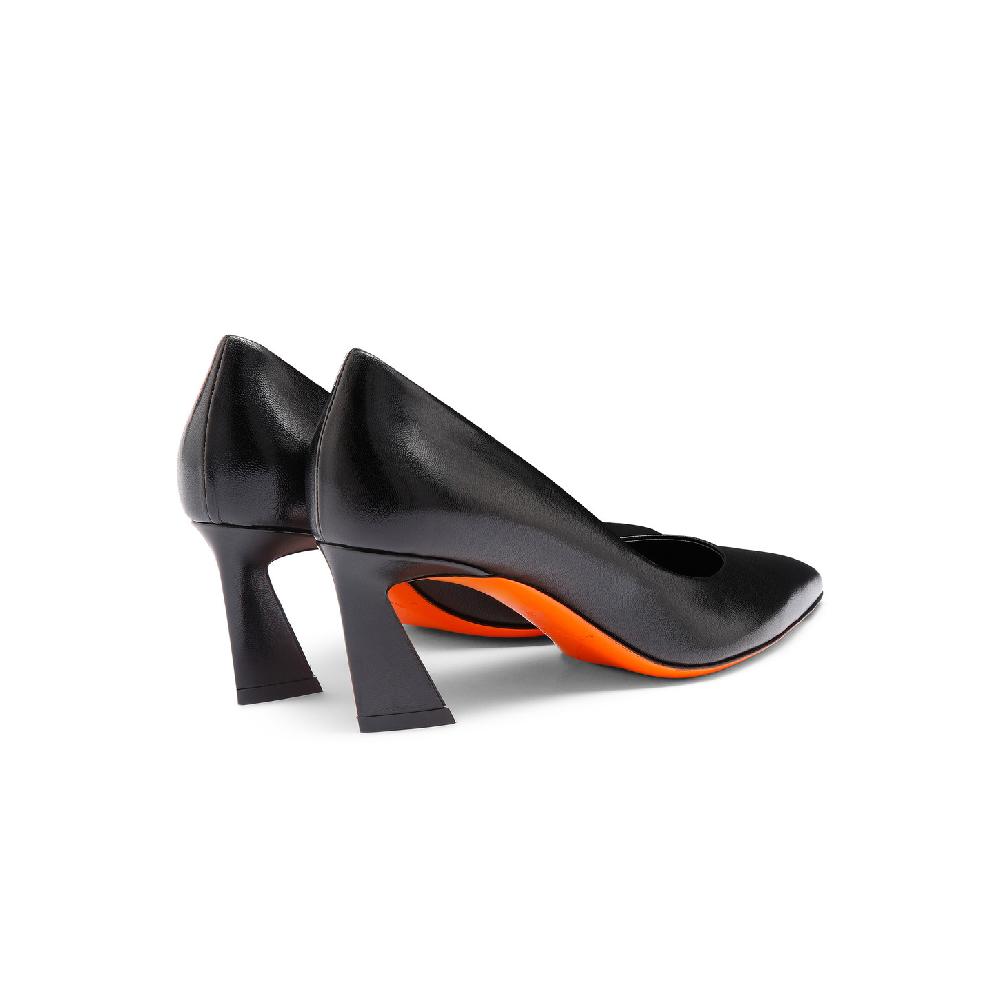 Santoni Décolletés tacco medio da donna in pelle nera Soddisfazione Garantita