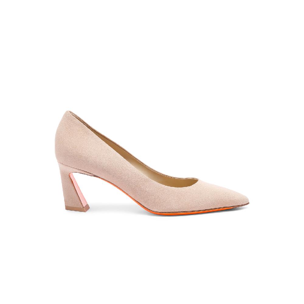 Santoni Décolletés tacco medio da donna in suede rosa Qualità Garantita