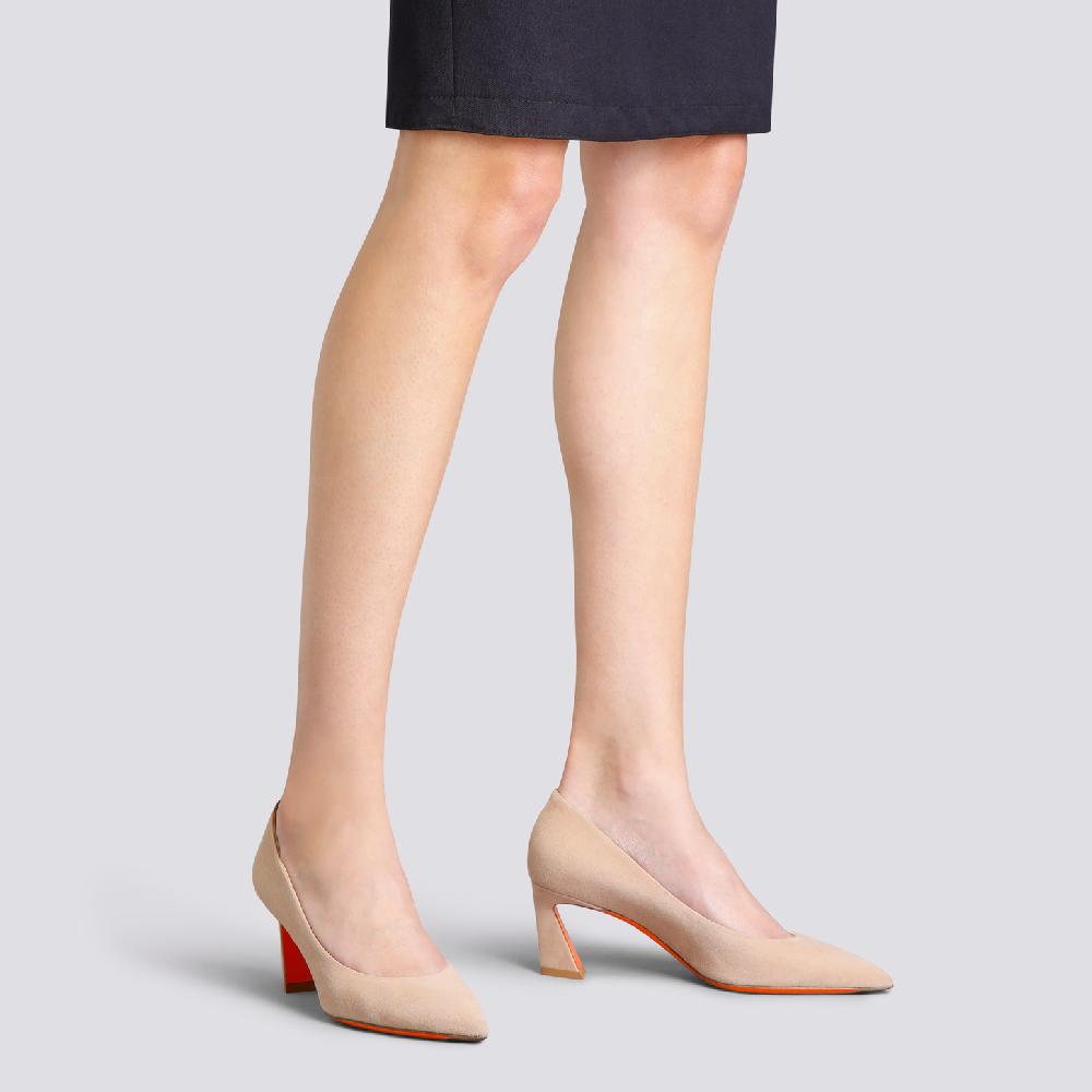 Santoni Décolletés tacco medio da donna in suede rosa Qualità Garantita